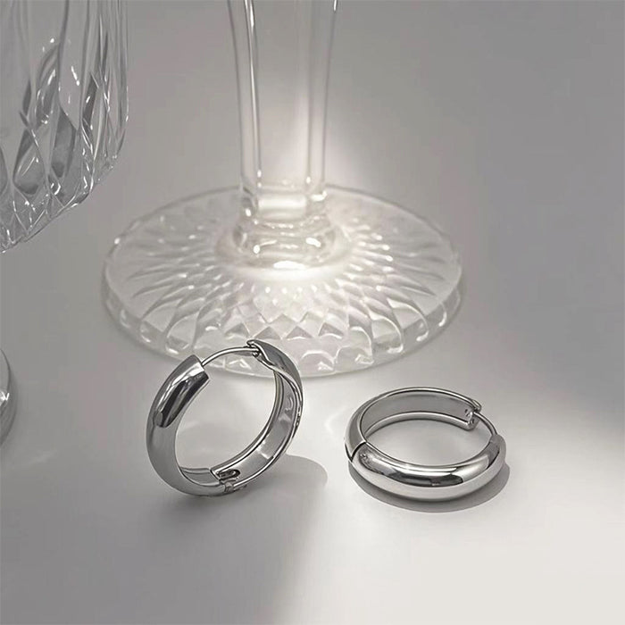 Wholesale Plain ring earrings with a light luxury and high-end feel, non fading titanium steel earrings and jewelry