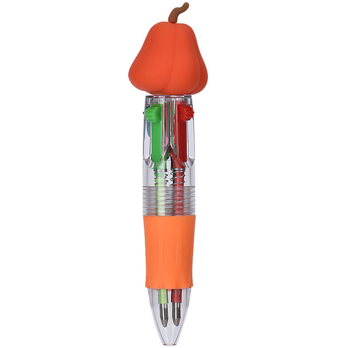 Wholesale Cute Thanksgiving Mini Four-color Ballpoint Pen Children' s Multicolor Hand Journal Marker Pen Student Stationery