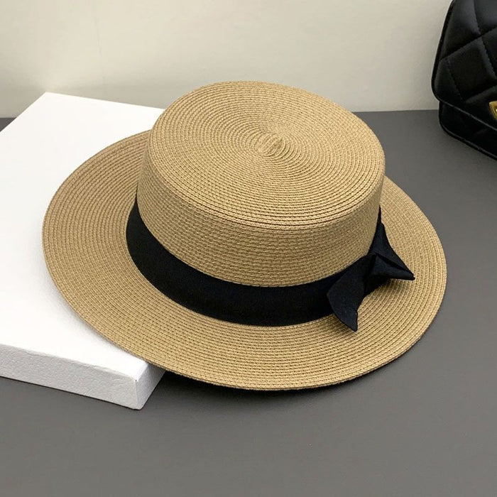 Wholesale Straw Hat Women's Summer Retro Flat Hat Sunshade Sunscreen Beach Hat Traveling Fisherman Hat