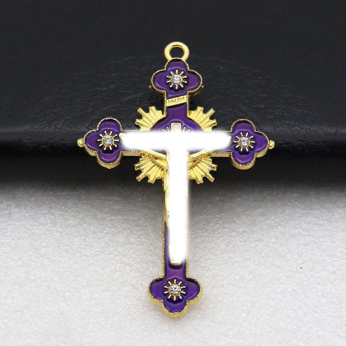 Wholesale Alloy Diamond DIY Cross Pendant Accessories JDC-DIY-ShuangN003