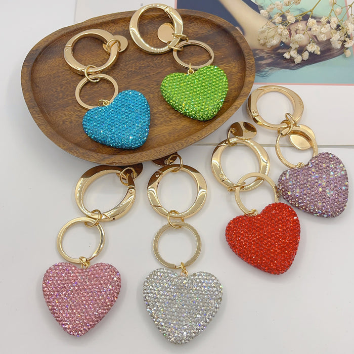 Wholesale Rhinestone Love Soft Clay Keychain JDC-KC-NaiLi003