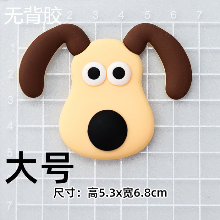 Wholesale 5pcs Cartoon Soft Rubber  Accessories Mobile Phone Shell Patch Hole Shoes Mouthwash Cup Three-dimensional Sticker  Puppy