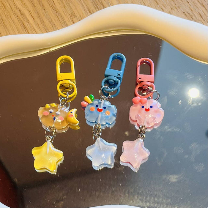 Wholesale Rainbow Cloud Star Phone Strap Cute Resin Backpack Charm Pendant Trendy Decorative Accessory