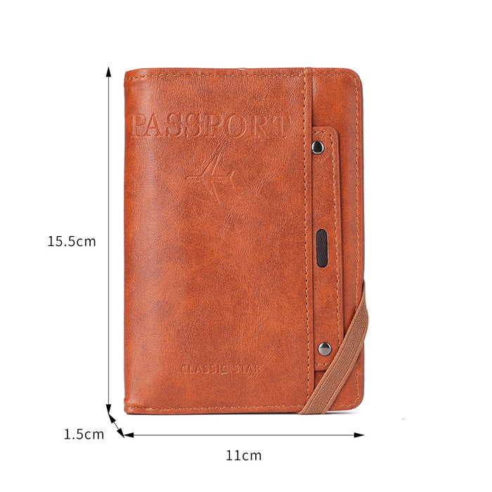 Wholesale Modern Black PU Passport Holder with Vaccine Card Slot - Travel Essential