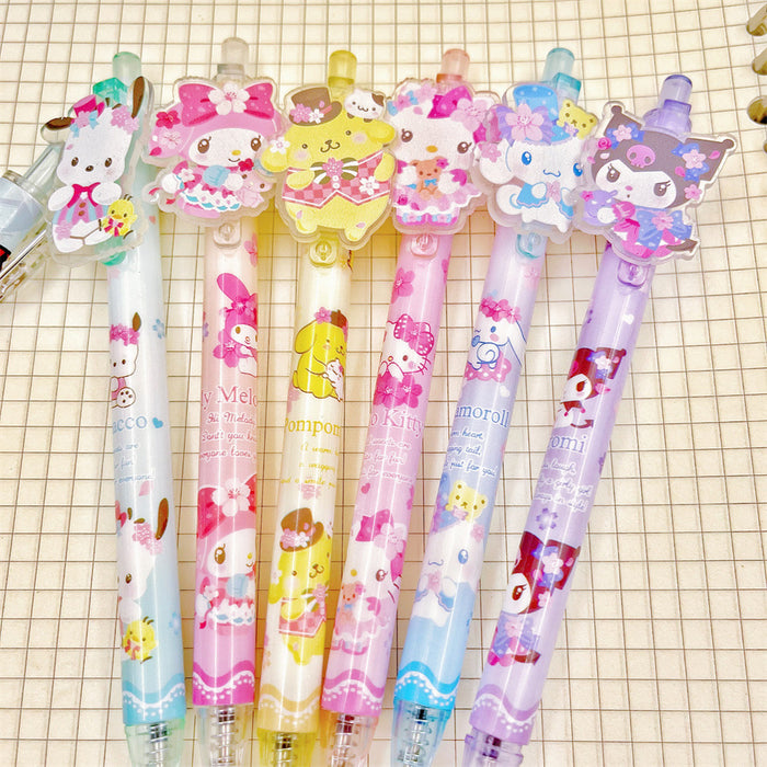 Wholesale 48pcs Press pen cartoon acrylic patch cute girl black stationery