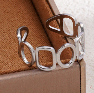 Wholesale A luxurious geometric stainless steel ring