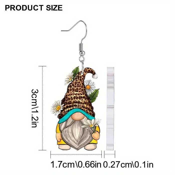 Wholesale Christmas Tree Elk Dwarf Santa Claus Pendant Wooden Earrings JDC-ES-WenT029