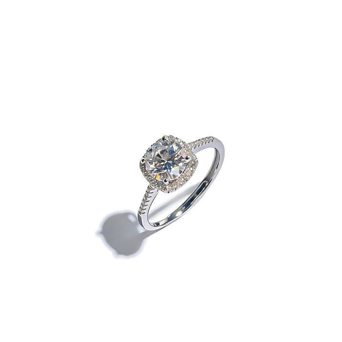Wholesale 925 Silver Moissanite Ring Adjustable Open Design Stylish Jewelry Accessory