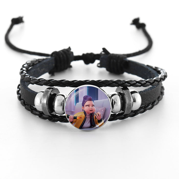 Wholesale KPOP Couple leather braided black bracelet