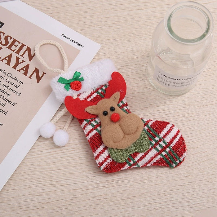 Wholesale Christmas stocking decoration props snowman elk old man stocking decoration Christmas tree pendant