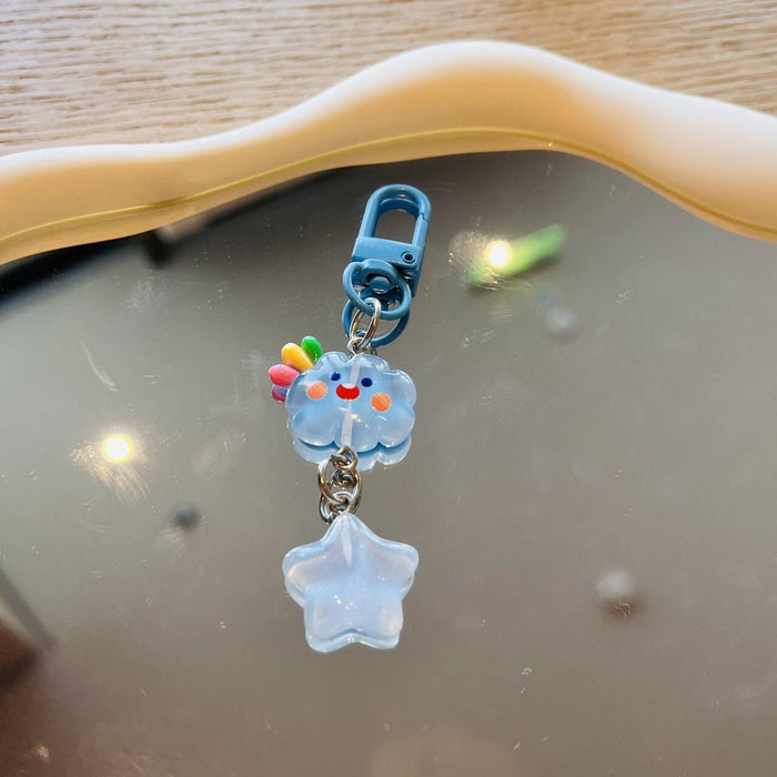 Wholesale Rainbow Cloud Star Phone Strap Cute Resin Backpack Charm Pendant Trendy Decorative Accessory