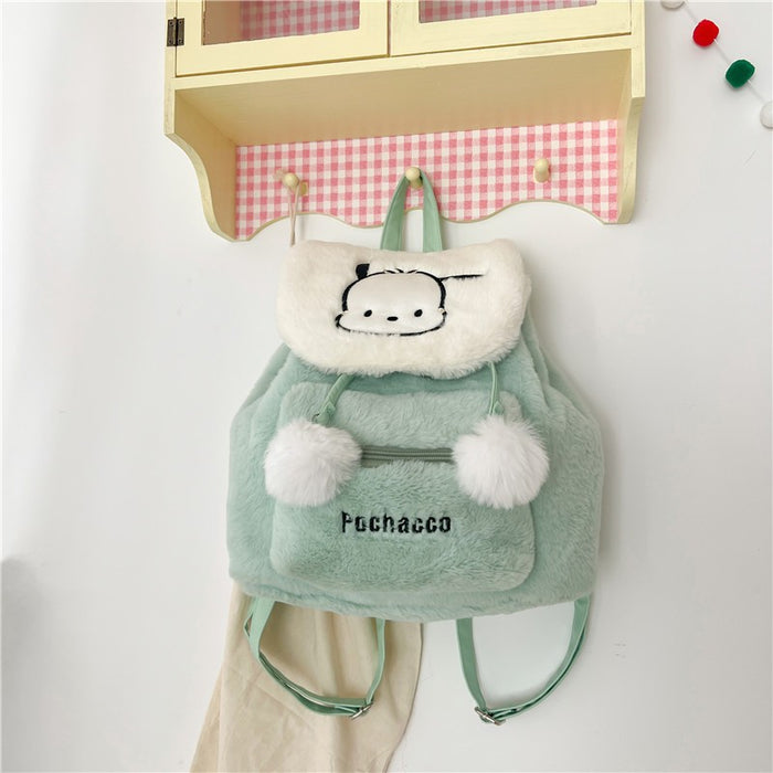Wholesale Cute plush flip backpack with large capacity, cute backpack, cartoon casual backpack