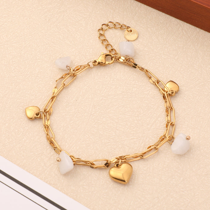 Wholesale Electroplated Stainless Steel Bohemian Turquoise Multi-layer Bracelet