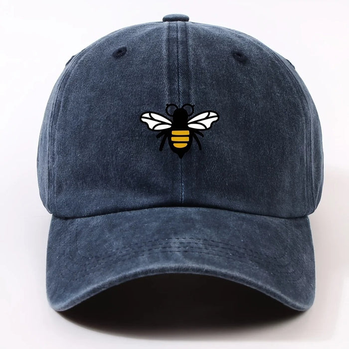 Wholesale Washed Distressed Cartoon Bee Print Baseball Cap Everyday Casual Fashion Accessory