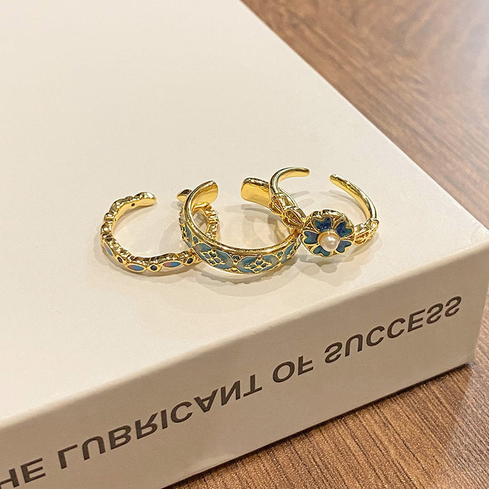 Wholesale Retro gradient open ring, unique personality, index finger ring, niche layered ring