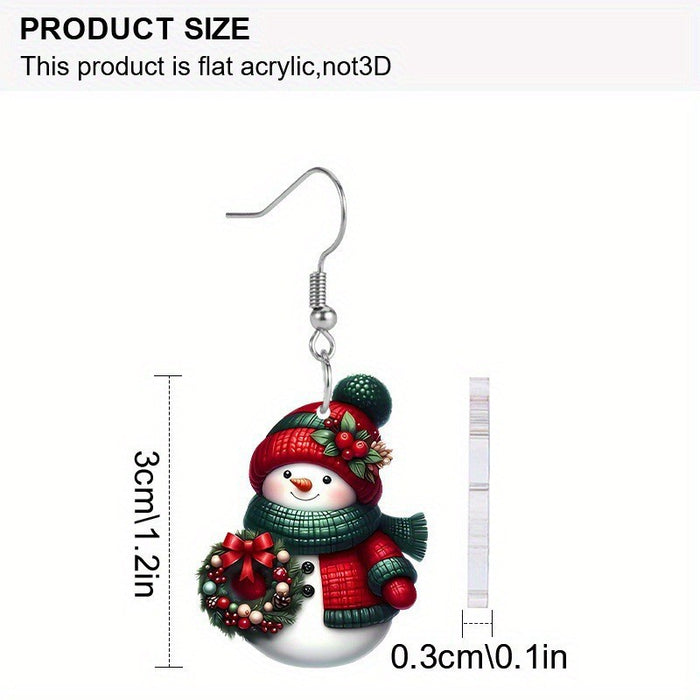 Wholesale Acrylic Snowman Earrings Winter Couple Party Jewelry Fashion Accessory MOQ≥2