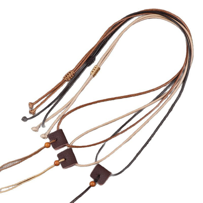 Wholesale Handmade Black Waxed Cord Pendant Necklace String Ethnic Chic DIY Jewelry Accessory Gift Boutique Resale