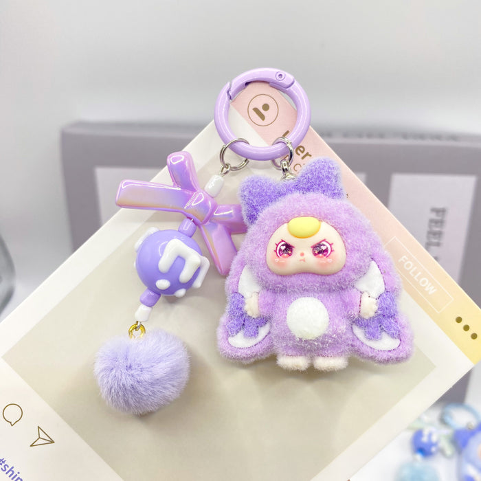 Wholesale Cute Cartoon 3D Flocked Doll Keychain