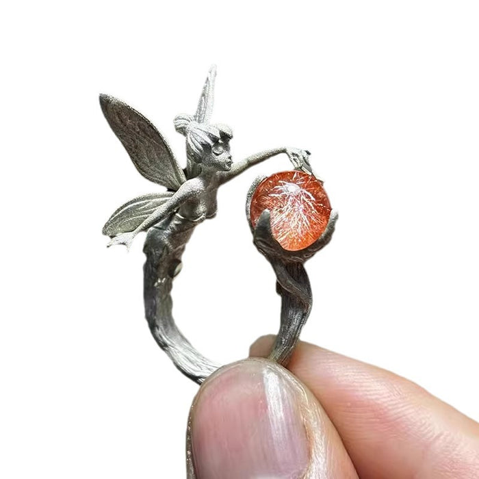 Wholesale Retro cartoon elf angel ring niche design childlike open ring personality all-match