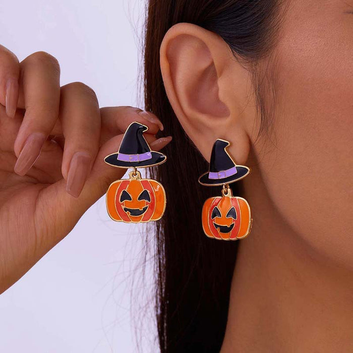 Wholesale  earrings horror funny skull  pumpkin ghost black cat  earrings jewelry earrings