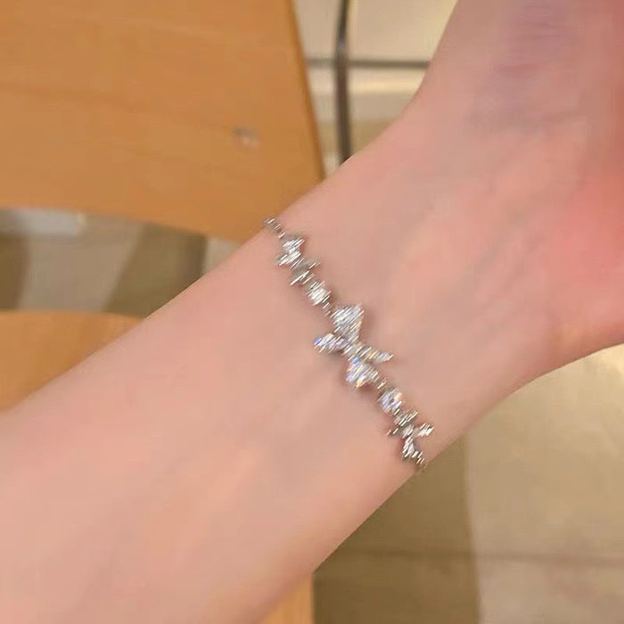 Wholesale Zircon bow temperament, adjustable drawstring, light luxury, niche, exquisite and versatile bracelet
