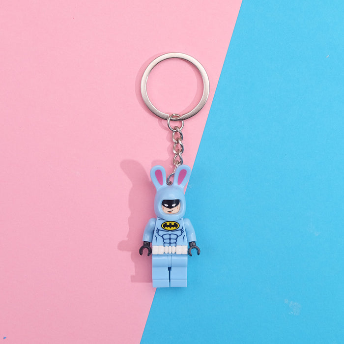 Wholesale of Cute Building Block Plastic Keychains JDC-KC-QMou022