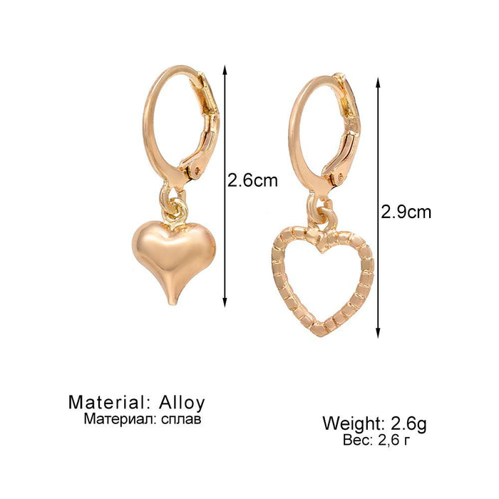 Wholesale Personalized gold and silver heart-shaped earrings, new trendy street photography women's earrings