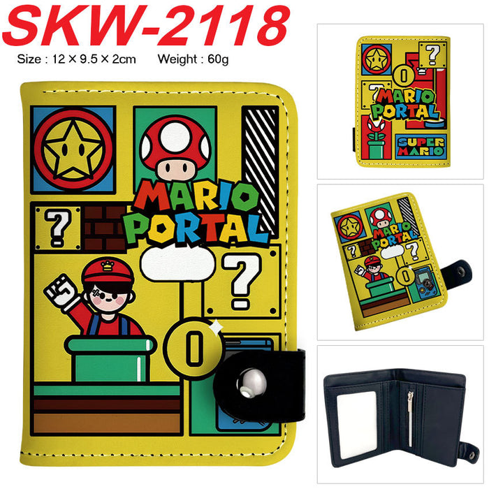 Wholesale Plumber Vertical Snap Wallet Anime Cartoon Two Layer Coin Purse PU Street Trend Accessory Casual Gift For Game Fans
