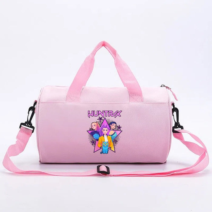 Wholesale KPOP Cartoon print cylindrical sports and fitness crossbody handbags