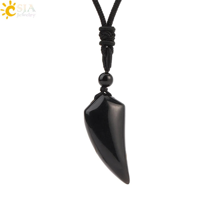 Wholesale Amethyst Crystal Wolf Tooth Pendant Necklace Minimalist Ancient Style Everyday Jewelry Accessory