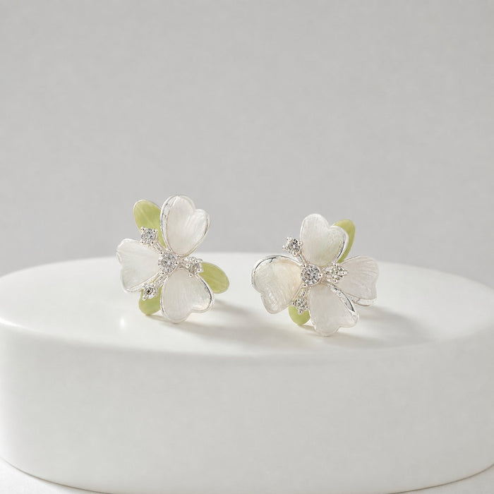 Wholesale Spring Garden Floral Alloy Earrings Women' s Fashion Accessory Boutique Resale