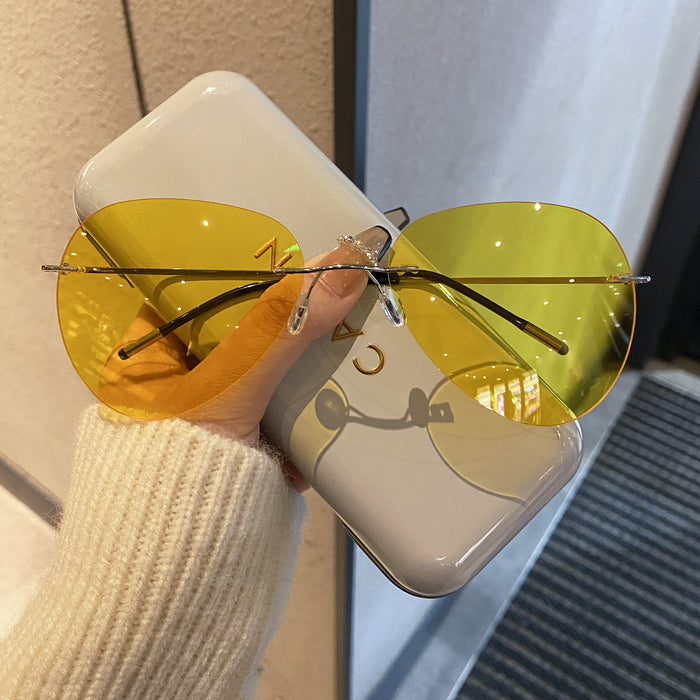 Wholesale Frameless sunglasses for men, pilot polarized sunglasses, UV resistant