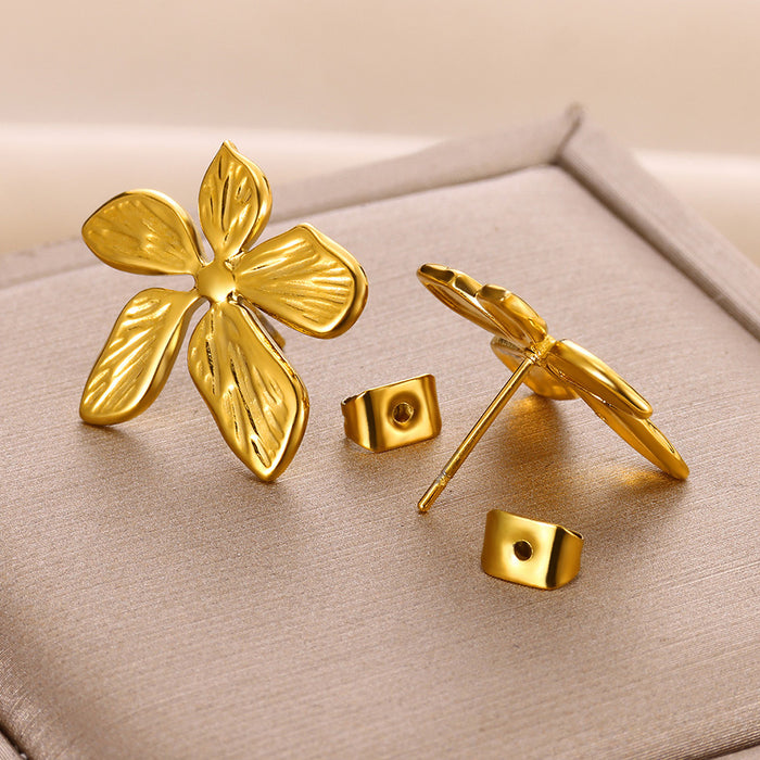 Wholesale Flower DesignEarrings Retro Simple Stainless Steel New Earrings
