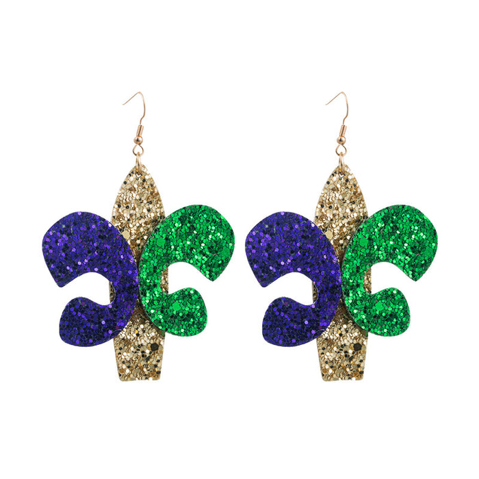 Wholesale Multi-layer PU leather cactus-shaped leather earrings