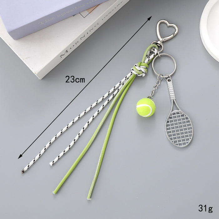 Wholesale Leather bow heart pendant luggage keychain lanyard accessories single buckle tassel pendant accessories