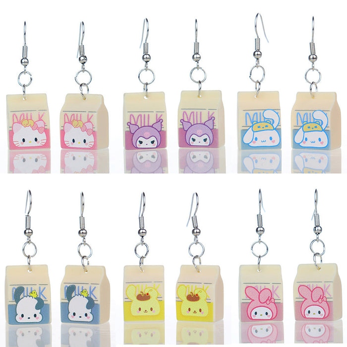 Wholesale 3D Animal Milk Cartoon Earrings JDC-NS-NiQing010