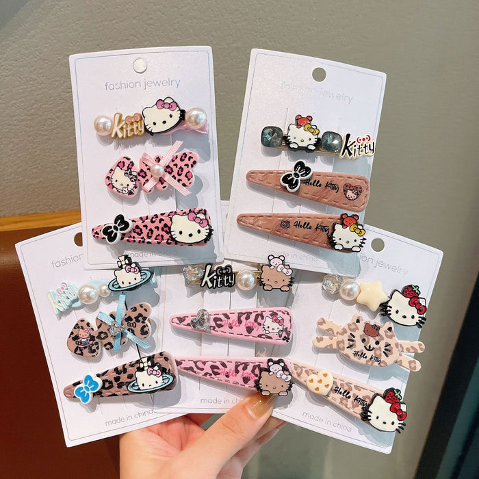 Wholesale Cute leopard print cat hair clip cartoon hairpin