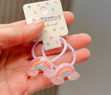 Wholesale Glittery glow-in-the-dark cute princess beaded hair tie