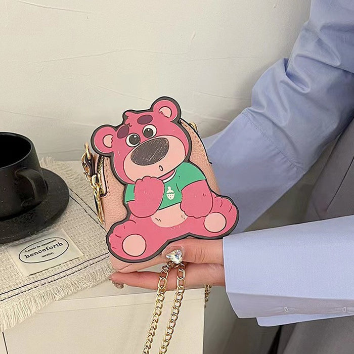 Wholesale PU Creative Bear Mini Coin Purse Keychain JDC-KC-Liangs003