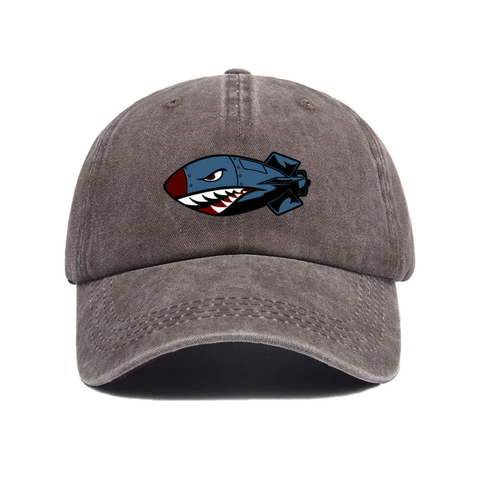 Wholesale Printed baseball cap for outdoor leisure, sun shading, washed retro trend, duckbill cap