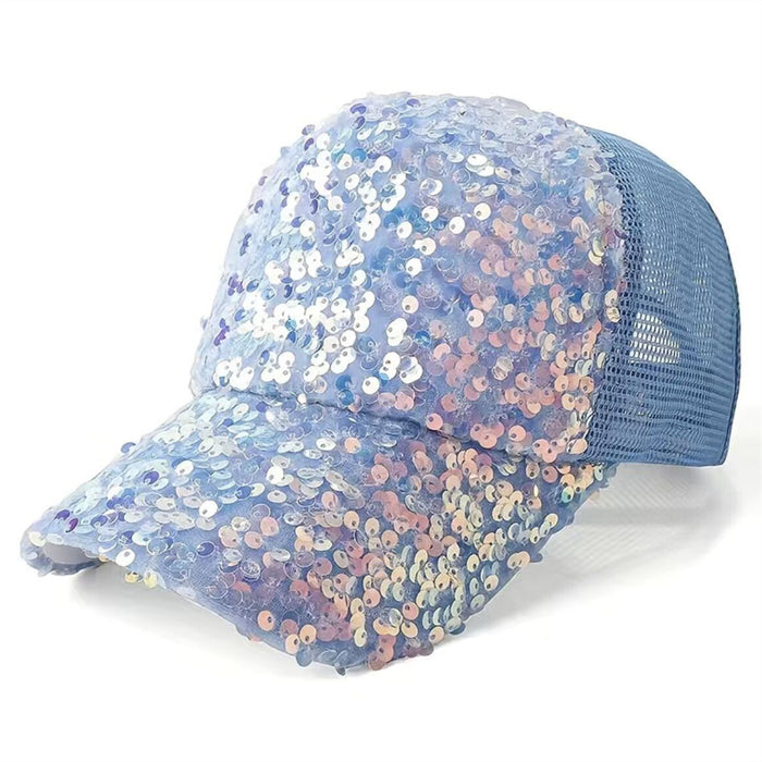 Wholesale Polyester Breathable Small Sequin Baseball Net Cap JDC-FH-XuanWei002