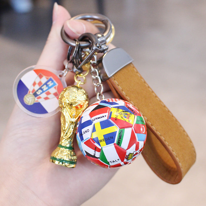 Wholesale Football Acrylic Car Keychain Pendant Gift for Fans