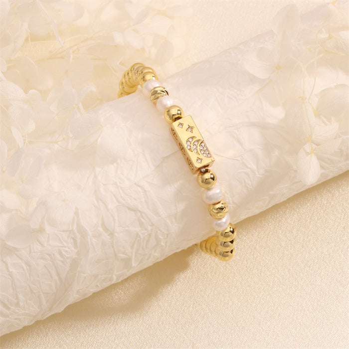 Wholesale Pearl Copper Inlaid Zirconia Bracelet JDC-BT-TianYi012