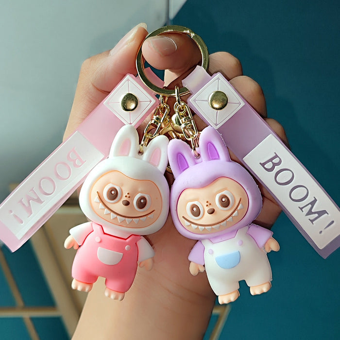 Wholesale   Silicone Keychain Cute Cartoon Doll Pendant Student Schoolbag Hanging Ornaments