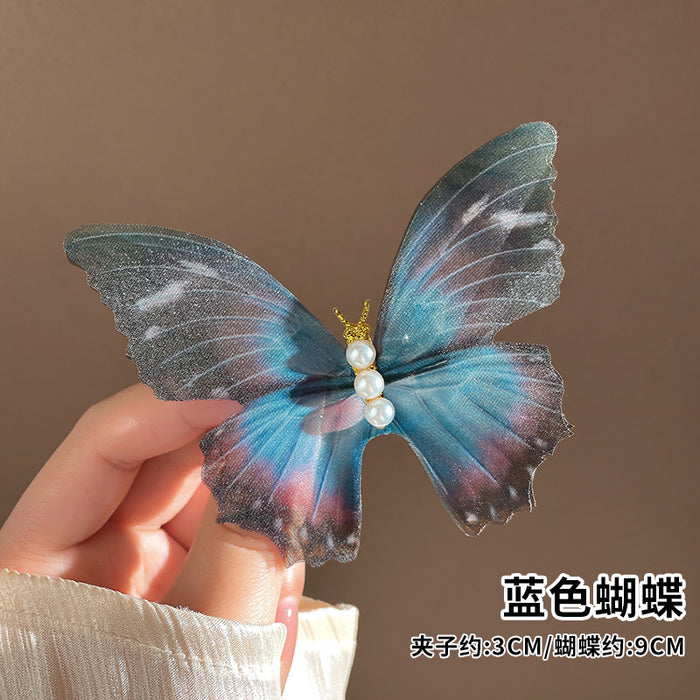 Wholesale Double layer mesh butterfly hair clip, hairpin, butterfly gradient headband, hair accessories