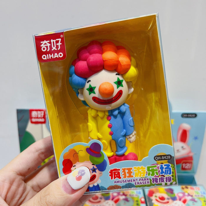 Wholesale 12pcs/box Decorative Rubber Eraser Amusement Park Cartoon Student Stationery