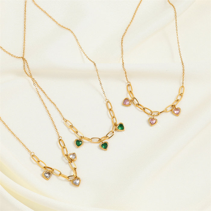 Wholesale Love zircon necklace, simple, fashionable, exquisite accessories, niche accessories