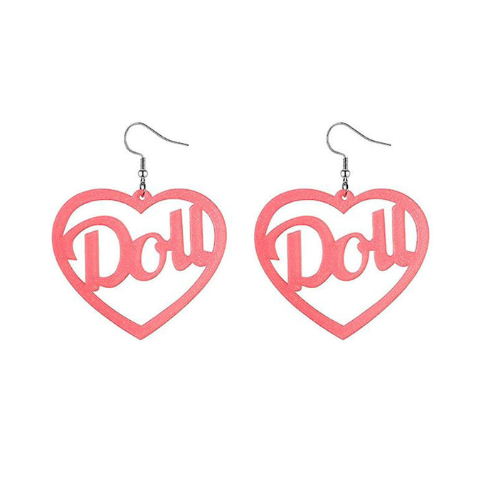 Wholesale Love Heart Hollow Acrylic Earrings Party Jewelry Accessory Gift MOQ≥2