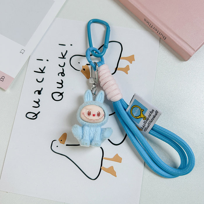Wholesale flocked cute doll keychain backpack charm