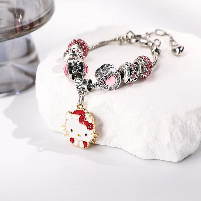 Wholesale Cartoon Large Hole Crystal Beaded Alloy Bracelet JDC-BT-JiYan001